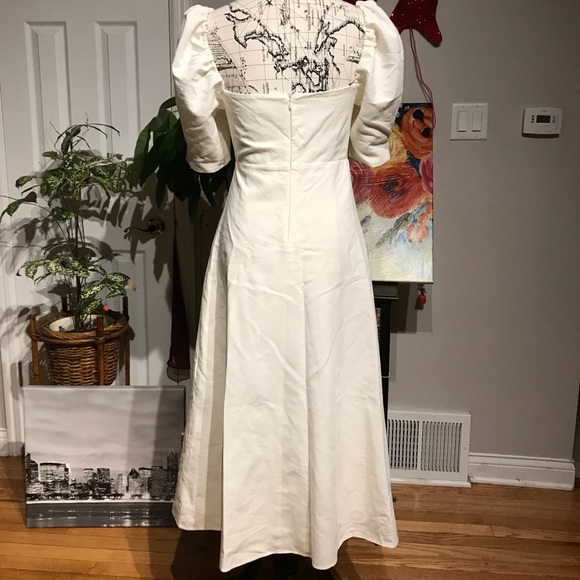 Linen Coastal Coquette Cottage Western Puff short sleeve twist knot overlay flar - Picture 7 of 16